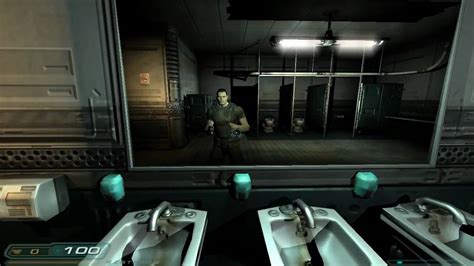 He then returns to the entrance, fixes the security door and gains access to an elevator that leads down to the Primary Server Bank. . Doom 3 walkthrough